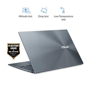 ASUS ZenBook 14 Ultra-Slim Laptop 14” Full HD NanoEdge Bezel Display, AMD Ryzen 5 5500U CPU, Radeon R5 Graphics, 8GB RAM, 512GB PCIe SSD, NumberPad, Windows 10 Home, Pine Grey, UM425UA-ES51