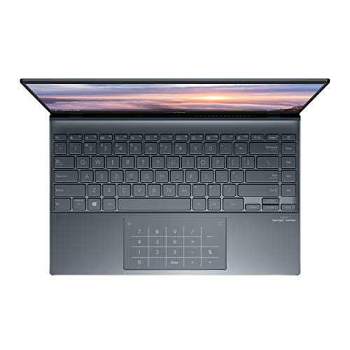 ASUS ZenBook 14 Ultra-Slim Laptop 14” Full HD NanoEdge Bezel Display, AMD Ryzen 5 5500U CPU, Radeon R5 Graphics, 8GB RAM, 512GB PCIe SSD, NumberPad, Windows 10 Home, Pine Grey, UM425UA-ES51