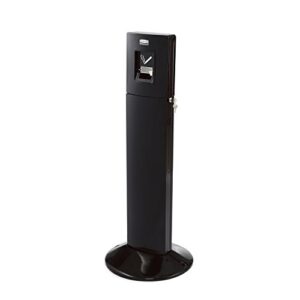 rubbermaid commercial products metropolitan smokers’ management station, 18.15-inch, black, weather resistant cigarette butt receptacle/disposable, outdoor ashtray for bar/restaurant/office/mall