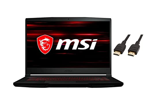 MSI GF63 15.6" FHD Premium Gaming Laptop | Intel 6-Core i5-10500H | 8GB RAM | 256GB SSD | NVIDIA GeForce GTX 1650 Max-Q | Backlit Keyboard | Windows 11 | with HDMI Cable Bundle