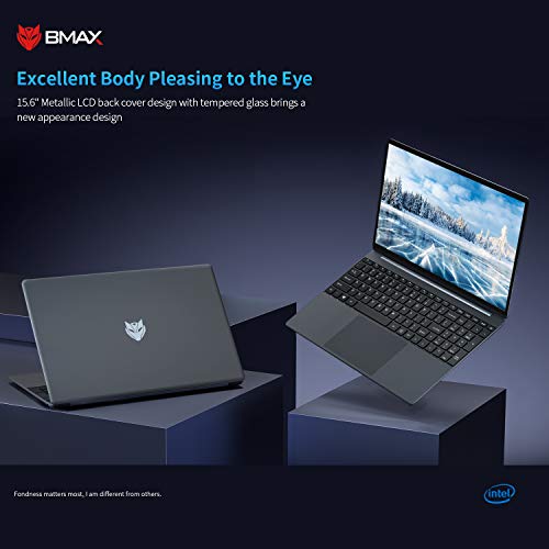 Bmax X15 Laptop Computers, 15.6" FHD (1920 x 1080) Display, Celeron 4120 up to 2.6 GHz, 8GB DDR4, 256GB SSD Storage, HDMI, Webcam, WI-FI, Windows 10 - Space Grey