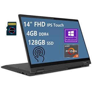 Lenovo Flex 5 14 Flagship 2-in-1 Business Laptop 14" FHD IPS Touchscreen AMD 4-Core Ryzen 3 4300U (> i7-10510U) 4GB DDR4 128GB SSD HDMI USB-C Dolby Win10 Pro Grey + 32GB Micro SD Card
