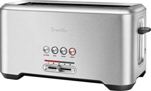 breville bta730xl stainless steel long slot toaster”the bit more” 4-slice toast