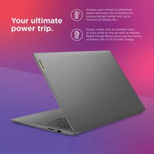 Lenovo Ideapad 3 15.6" FHD (1920 x 1080) Notebook Laptop, Fingerprint Reader, AMD Ryzen 5 5500U up to 2.4 GHz, Hexa Cores, 8GB RAM, 256GB SSD, Bluetooth, HDMI, Win 11, Arctic Grey, EAT Cloth