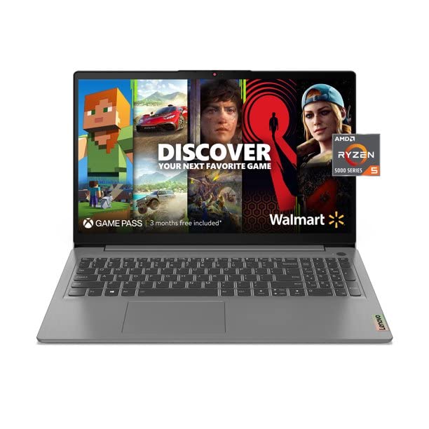 Lenovo Ideapad 3 15.6" FHD (1920 x 1080) Notebook Laptop, Fingerprint Reader, AMD Ryzen 5 5500U up to 2.4 GHz, Hexa Cores, 8GB RAM, 256GB SSD, Bluetooth, HDMI, Win 11, Arctic Grey, EAT Cloth