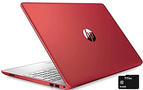 2021 Newest HP Pavilion 15.6" HD Laptop Computer, Intel Pentium Processor, 4GB RAM, 128GB SSD, HD Webcam, USB-C, HDMI, Ethernet RJ-45, Windows 10 S, Red, TiTac Accessory (Renewed)