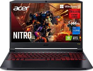 acer newest nitro 5 flagship gaming laptop: 15.6″ fhd 144hz ips display, intel gaming 8-core i7-11800h, 64gb ram, 4tb ssd, geforce rtx 3050ti, wifi-6, backlit-kyb, dtsx audio, cool tech, win11, tf