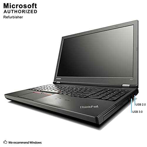 Lenovo ThinkPad W541 15.6 Inch Mobile Workstation Laptop, Intel Quad Core i7-4810MQ up to 3.8GHz, 16G DDR3L, 512G SSD, DVD, NVIDIA Quadro 2GB, WiFi, VGA, m DP, Win 10 64 Bit Multi-Language(Renewed)