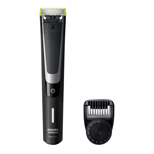 PHILIPS Norelco OneBlade Pro Kit, Hybrid Electric Trimmer and Shaver, QP6510 + OneBlade Body Kit, 3 Pieces, Black, 1 Count