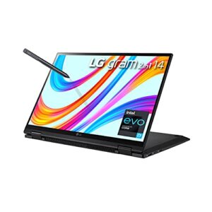 lg gram 14t90p – 14″ wuxga (1920×1200) 2-in-1 lightweight touch display laptop, intel evo with 11th gen core i7 1165g7 cpu, 16gb ram, 1tb ssd, 24.5 hours battery, thunderbolt 4, black – 2021