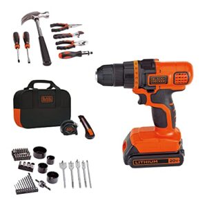 black+decker 20v max drill & home tool kit, 68 piece (ldx120pk)