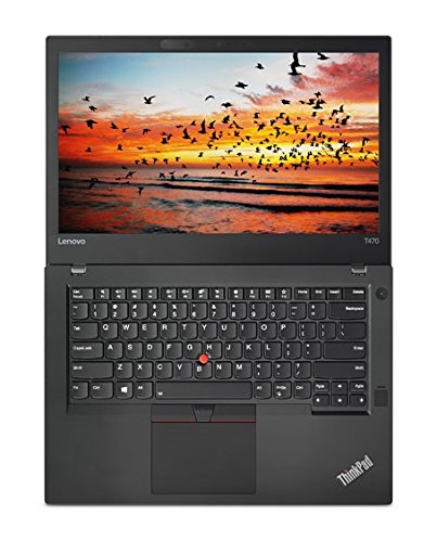 Lenovo ThinkPad T470 Laptop with Intel Core i5-6300U Processor, 8GB DDR4 RAM, 180GB SSD, Black - 14" - Black