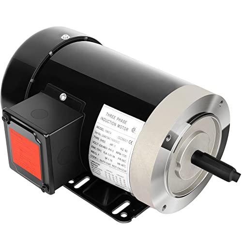 1HP Electric Motor 1725 RPM General Purpose Three Phase Motor 56C Frame 5/8“ Shaft Diameter Rolled Steel Shell 60HZ 230V/460V TEFC