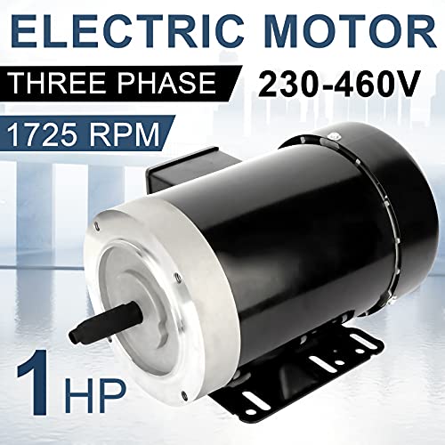 1HP Electric Motor 1725 RPM General Purpose Three Phase Motor 56C Frame 5/8“ Shaft Diameter Rolled Steel Shell 60HZ 230V/460V TEFC