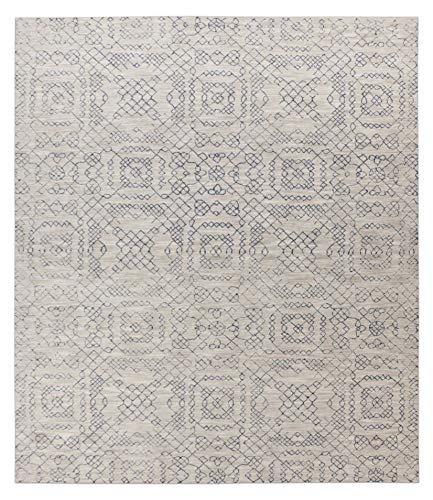 New Azulejo Natural Beige Moroccan Contemporary Handmade Tufted 100% Woollen Area Rugs & Carpet (8x10 ft - 250x300 cm)