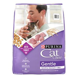 purina cat chow gentle dry cat food, sensitive stomach + skin – 13 lb. bag