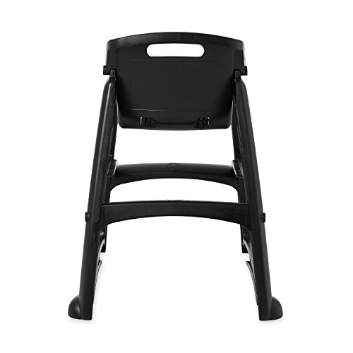 Rubbermaid Commercial Products Sturdy High-Chair, Up to 33lb Weight, Unassembled, Stackable, Black, Fits Under Table for Child/Baby/Toddler