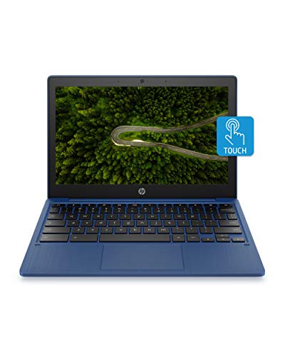 HP Chromebook 11-inch Laptop - MediaTek - MT8183 - 4 GB RAM - 32 GB eMMC Storage - 11.6-inch HD IPS Touchscreen - with Chrome OS™ - (11a-na0060nr, 2020 model, Indigo Blue)