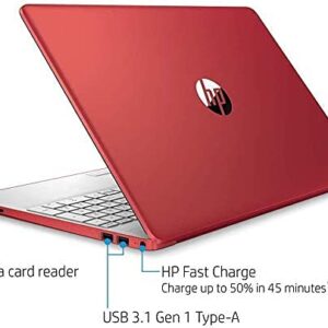 HP 2021 15.6" HD WLED Laptop, Intel Pentium Gold 6405U Dual-Core Processor, 4GB RAM, 128GB SSD, HDMI, Webcam, Intel UHD Graphics 605, Bluetooth, Wi-Fi, Windows 10 S, Red , with SKYPC 2Weeks Support