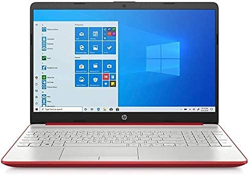 HP 2021 15.6" HD WLED Laptop, Intel Pentium Gold 6405U Dual-Core Processor, 4GB RAM, 128GB SSD, HDMI, Webcam, Intel UHD Graphics 605, Bluetooth, Wi-Fi, Windows 10 S, Red , with SKYPC 2Weeks Support