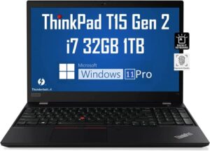 thinkpad t15 gen 2 15.6″ fhd (intel 4-core i7-1165g7, 32gb ram, 1tb pcie ssd, uhd graphics) full hd ips business laptop, backlit keyboard, 2 x thunderbolt 4, fingerprint, wi-fi 6, win 11 pro