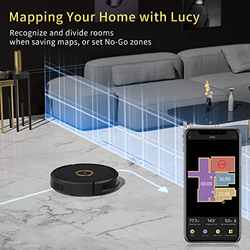Trifo Robot Vacuum Cleaner, Robot Cleaner 3000Pa, Objects Avoidance, Visual SLAM Navigation, 1080P Camera Home Surveillance, AI Mapping, Self-Charging, WiFi 5GHz, Robotic Vacuums Work with Alexa