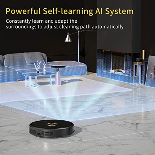 Trifo Robot Vacuum Cleaner, Robot Cleaner 3000Pa, Objects Avoidance, Visual SLAM Navigation, 1080P Camera Home Surveillance, AI Mapping, Self-Charging, WiFi 5GHz, Robotic Vacuums Work with Alexa