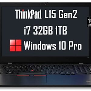 ThinkPad L15 Gen 2 15.6" FHD (1920 x 1080) (Intel 4-Core i7-1165G7, 32GB RAM, 1TB PCIe SSD) IPS Business Laptop, Anti-glare, Backlit Keyboard, Wi-Fi 6E, Thunderbolt 4, Webcam, Win 10 / Win 11 Pro