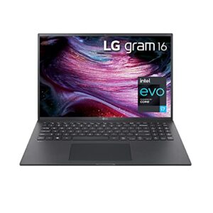 lg gram 16z90p laptop 16″ ips ultra-lightweight, (2560 x 1600), intel evo 11th gen core i7 , 16gb ram, 1tb ssd, windows 11 upgradeable, alexa built-in, 2x usb-c, hdmi, usb-a – black