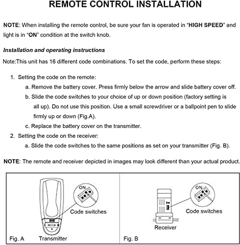 Ceiling Fan Remote Control Replacement for Hampton Bay Hunter UC7078T CHQ7078T CHQ8BT7078T L3H2003FANHD Fan-HD Fan-HD6 RR7078TR, with Reverse