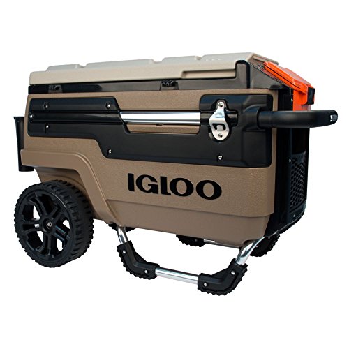 Igloo 70 Qt Premium Trailmate Wheeled Rolling Cooler, Brown