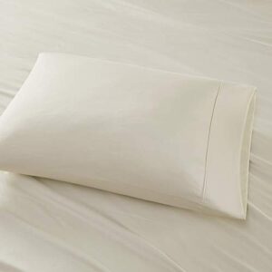 Madison Park 800 Thread Count Luxurious Wrinkle Free Breathable Cotton Rich Sateen 6 Piece Sheet Set, Queen Size, Ivory