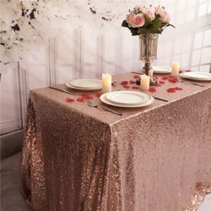 trlyc tablecloth 50- inches square sequin tablecloth rose gold