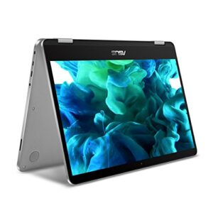 ASUS TP401MA-YS02 VivoBook Flip Thin 2-in-1 HD Touchscreen Laptop, Intel Celeron 2.6GHz Processor, 4GB RAM, 64GB EMMC, Windows 10 S, 14" (Renewed)