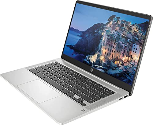 HP 2023 14" FHD IPS Chromebook Laptop, Intel Celeron Processor Up to 2.75GHz, 4GB Ram, 128GB SSD, 4K Graphics, Super-Fast 6th Gen WiFi, Dale Silver, Chrome OS (Renewed)