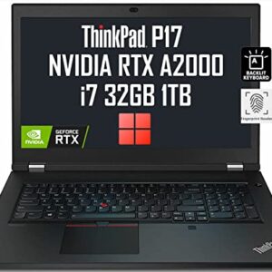 ThinkPad P17 Gen 2 17.3" FHD (Intel 8-Core i7-11800H, 32GB RAM, 1TB PCIe SSD, RTX A2000 4GB Graphics) IPS Mobile Workstation Laptop, 2 x Thunderbolt 4, Backlit Keyboard, Fingerprint, Win 11 Pro