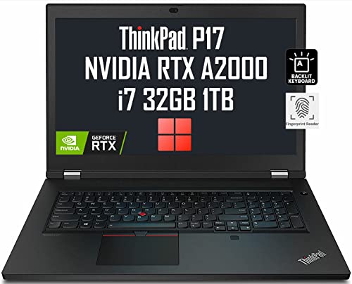 ThinkPad P17 Gen 2 17.3" FHD (Intel 8-Core i7-11800H, 32GB RAM, 1TB PCIe SSD, RTX A2000 4GB Graphics) IPS Mobile Workstation Laptop, 2 x Thunderbolt 4, Backlit Keyboard, Fingerprint, Win 11 Pro