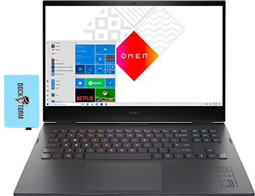 HP OMEN 16 Gaming & Entertainment Laptop (AMD Ryzen 7 5800H 8-Core, 16GB RAM, 512GB SSD, GeForce RTX 3050 Ti, 16.1" Full HD (1920x1080), WiFi, Bluetooth, Webcam, Win 10 Home) with Hub