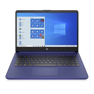 hp touchscre14 slim laptop in blue intel n4020 dual core up to 2.8ghz 4gb ram 64gb ssd 14in hd webcam wifi w10 / w11 (14-dq200 renewed)