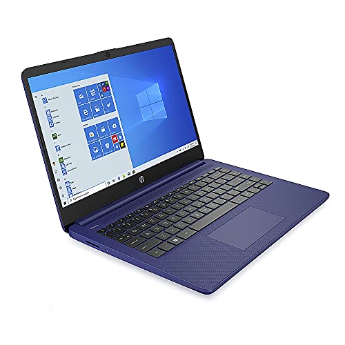 HP Touchscre14 Slim Laptop in Blue Intel N4020 Dual Core up to 2.8GHz 4GB RAM 64GB SSD 14in HD Webcam WiFi W10 / W11 (14-DQ200 Renewed)