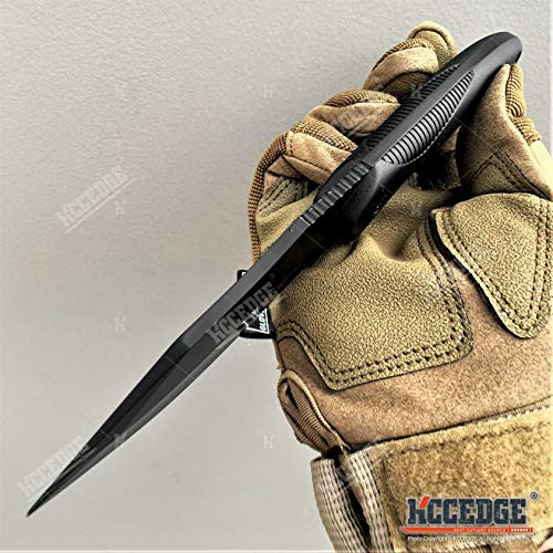 KCCEDGE Tactical Knife Hunting Knife Survival Knife 9" Full Tang Fixed Blade Knives Camping Accessories Camping Gear Survival Kit Survival Gear and Equipment Tactical Gear 80213 (Black)