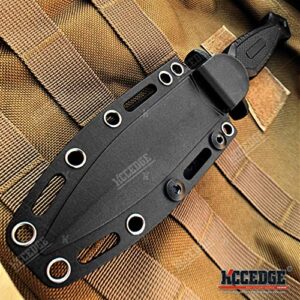 Hunting Knife Tactical Knife Survival Knife 9" Fixed Blade Knife w/ Molle Compatible Pressure Retention Sheath Camping Accessories Survival Kit Survival Gear Tactical Gear 79897 (Black Stonewash)