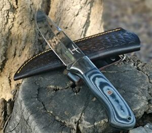 hotsteel handmade full tang carbon steel fixed blade knife – bushcraft knife – fixed blade hunting knife – camping bushcraft knives – outdoor full tang knife – camping knives – survival tactical knife – utility knife with real leather sheath