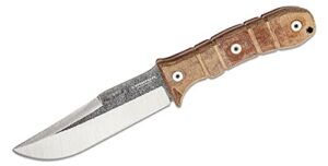 condor tool & knife tactical p.a.s.s. chute knife, classic finish flat grind w/ second bevel edge, micarta® handle & hand crafted welted leather sheath