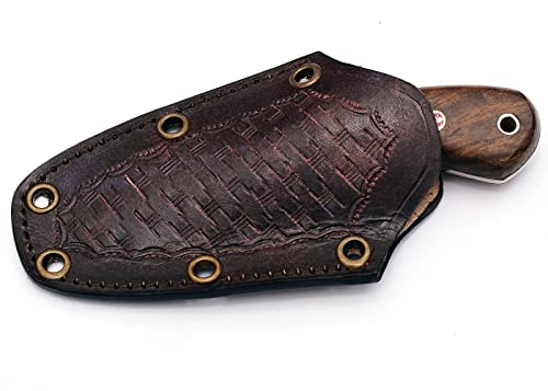 SSSI CRAFT Handmade Fixed Blade High Carbon Steel , Damascus Steel Hunting Knives ,EDC , Mini Neck , Survival and Pocket Knife For Men With Sheath