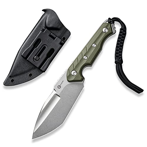 CIVIVI Maxwell Fixed blade knife, 4.74" D2 Steel Blade G10 Handle, Maciej Torbé Utility Knife With A Black Kydex Sheath and A Paracord Lanyard for Camping Hiking Hunting C21040-2