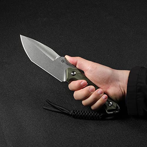 CIVIVI Maxwell Fixed blade knife, 4.74" D2 Steel Blade G10 Handle, Maciej Torbé Utility Knife With A Black Kydex Sheath and A Paracord Lanyard for Camping Hiking Hunting C21040-2