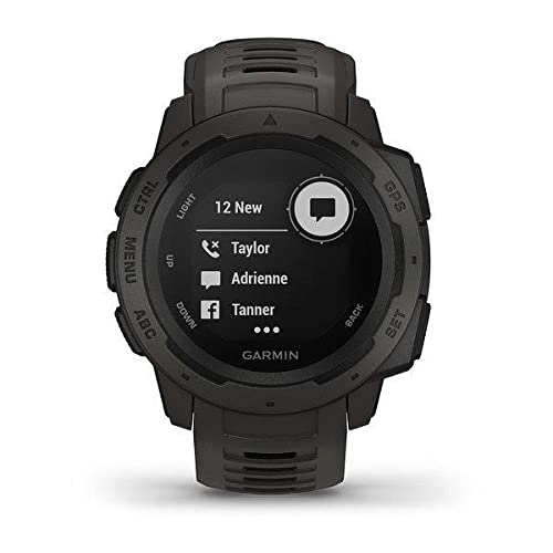 Garmin 010-02064-00 Instinct, Rugged Outdoor Watch with GPS, Features Glonass and Galileo, Heart Rate Monitoring and 3-Axis Compass, Graphite