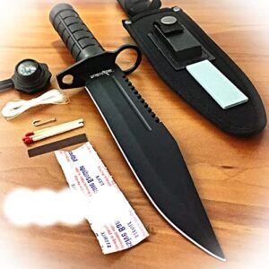 new black tactical hunting combat fixed blade knife machete bowie survival kit camping outdoor pro tactical elite knife blda-0489