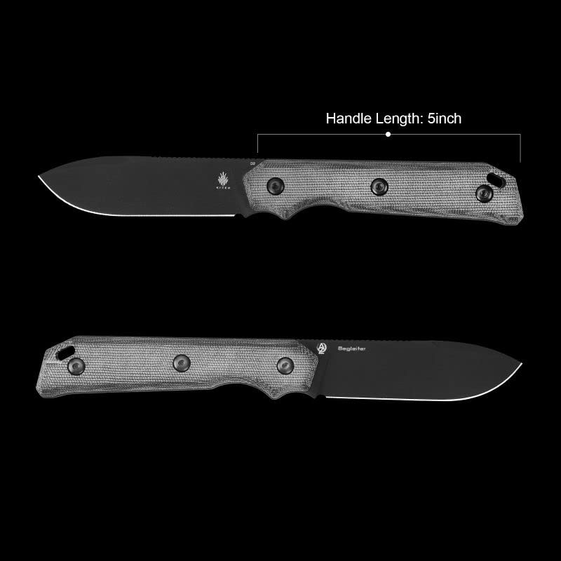 Kizer Begleiter Fixed Blade Knife 3.78 Inches D2 Blade Steel Black Micarta Handle 1045C1